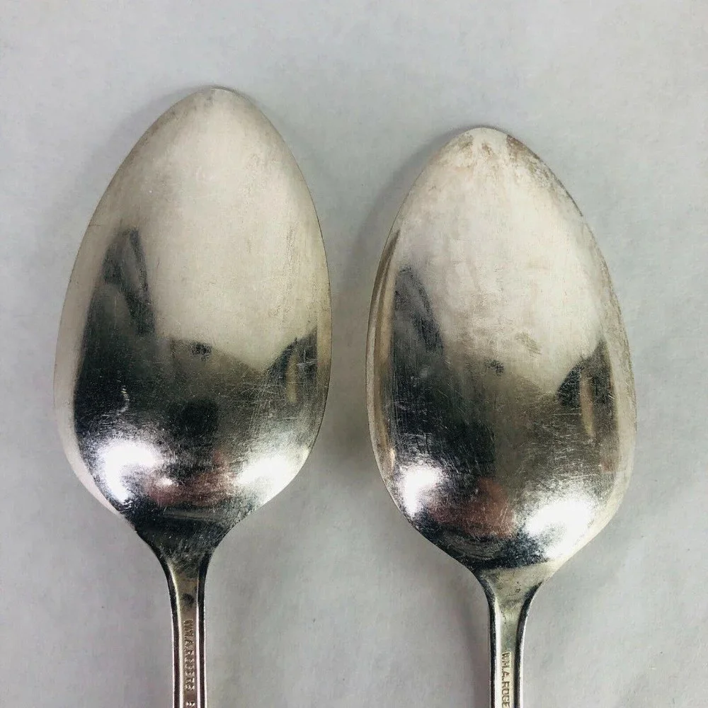 2 Tablespoon Serving Spoon Wm A Rogers Oneida Sectional Lido Pattern Silverplate